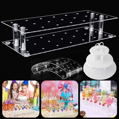 Cake Lollipop Holder Display Stand 42/20/21Holes Acrylic Holder Clear Durable Candy Holder for Wedding Party Candy Dessert Bar