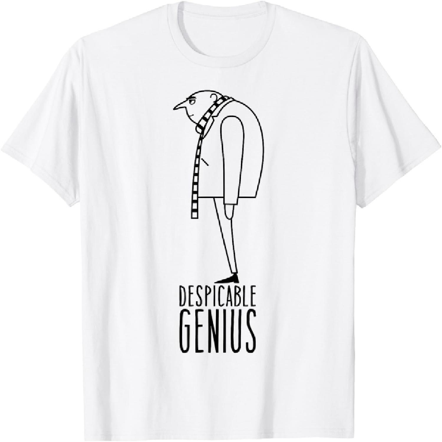 Гадкий Я Миньоны Грю Контур Боковой Вид Графическая Футболка Футболка XXXXXL белый