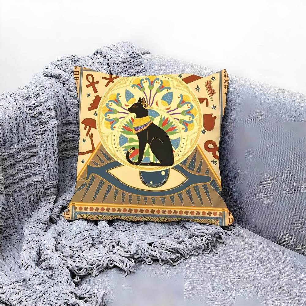 Antique Greek Ancient Egyptian Cushion Cover Premium Comfort Reversible Pillow Cove Two in One Design for Any Room Car