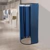 Portable Fitting Room with Curtain - Linen Flannel Fabric Dressing Room for Clothing Store & Home - Freestanding Changing Booth