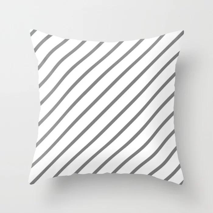Modern Simple Gray Geometric Peach Leather Velvet Pillowcase Summer Sofa Home Office Cushion Pillowcase