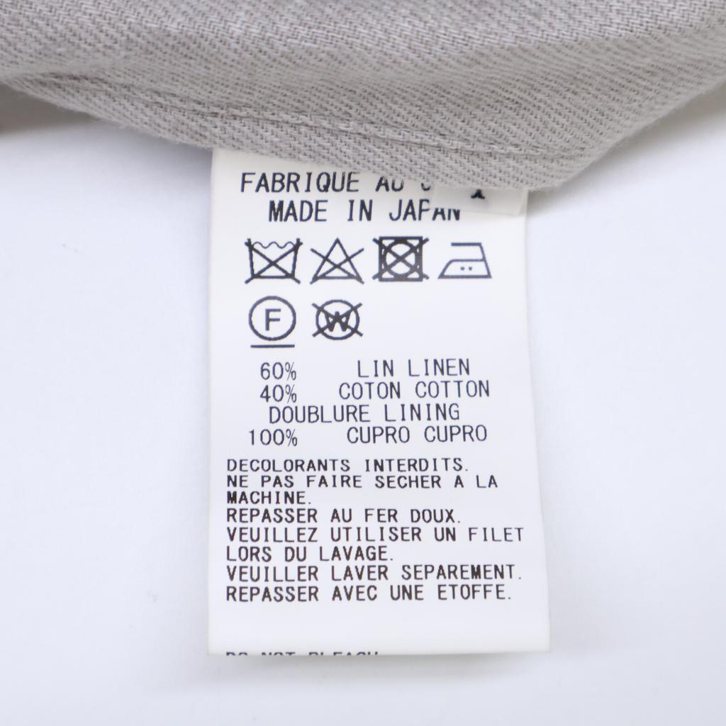 Y's YS-J06-302 Gray Linen Peak Lapel Coat Coat 1 grayUsed