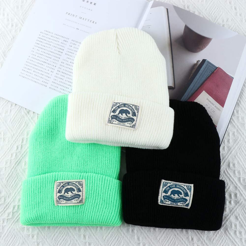Street wear Solid Colors Knitting Beanie Women Skullies Hat Fashion Design Korean Style Hat