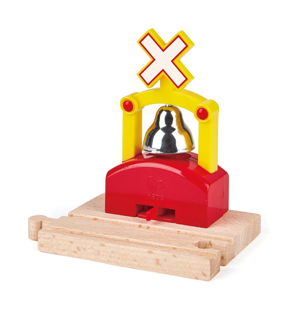 Hape Railroad Crossing Warning x x 9 for ages 3 and Pretend Play E3706 Device, 12.6 12.5 cm, Wooden, up, Toy,