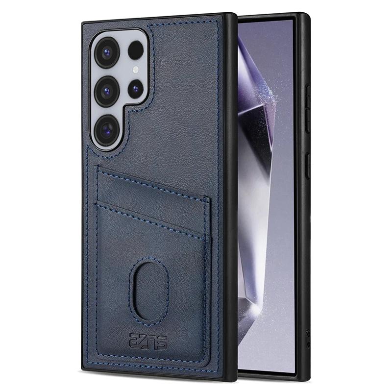 Leather Phone Case for Samsung Galaxy S26 S25 Edge S24 S23 Ultra S22 S21 S20 FE A17 A37 A57 A16 A36 A56 Card Wallet Pocket Cover