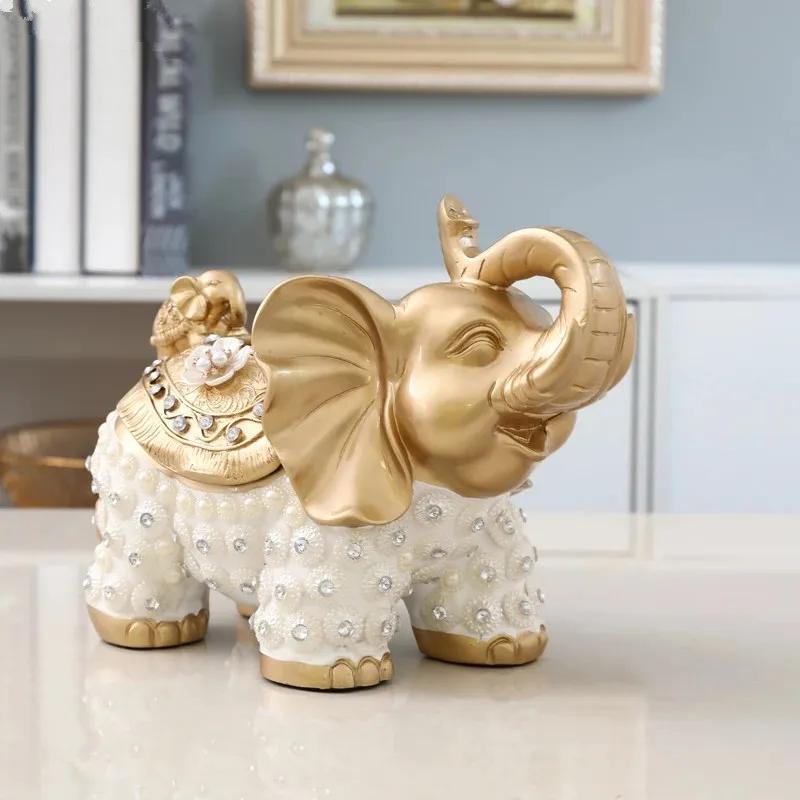 European-style Luxury Retro Elephant Tissue Box Living Room Napkin American Pumping Home Decoration Ornaments