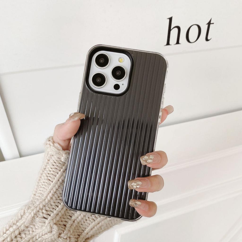The new model is suitable for iPhone16PRO mobile phone case, smooth matte corrugated second-generation iphone15 color mobile phone case.