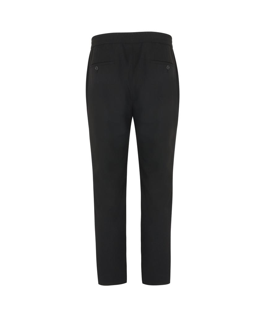 SOLEW Tapered Single-Pleat Elastic Pants_Black
