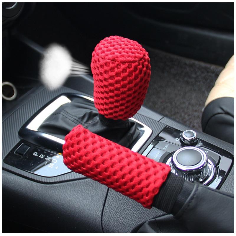 Universal 38CM 1/3 Pcs Ice Silk Steering Wheel Cover Wear-resistant Anti-slip Car Accessories Gear Handbrake Cover Interior