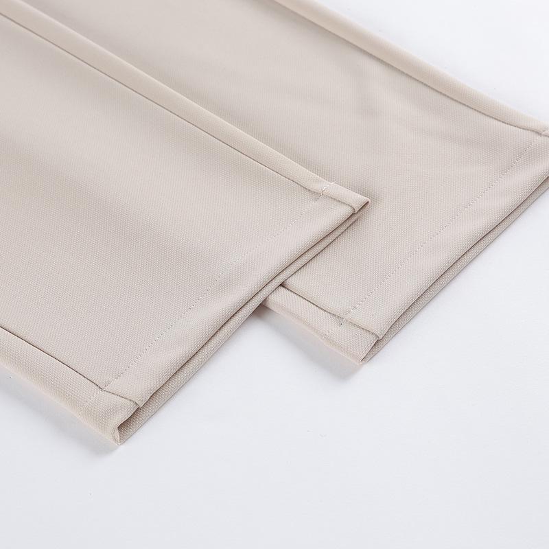 Spring Elastic Waist Straight-Leg Pants for Middle-Aged Women - Casual and Stylish