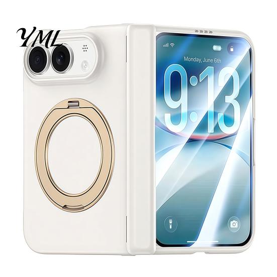 Shockproof Phone Case Magnetic for IPhoneDuo with 360 Degree Ring, Rotatable Non Comprehensive Hinge Protection Cover Slip Holder, Wireless