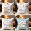 U-Usamaru CUTE RABBITS Pillow Case Cushion Cover Soft Washable Pillow Case Multi-Scene For Couch Bed Travel Office Use