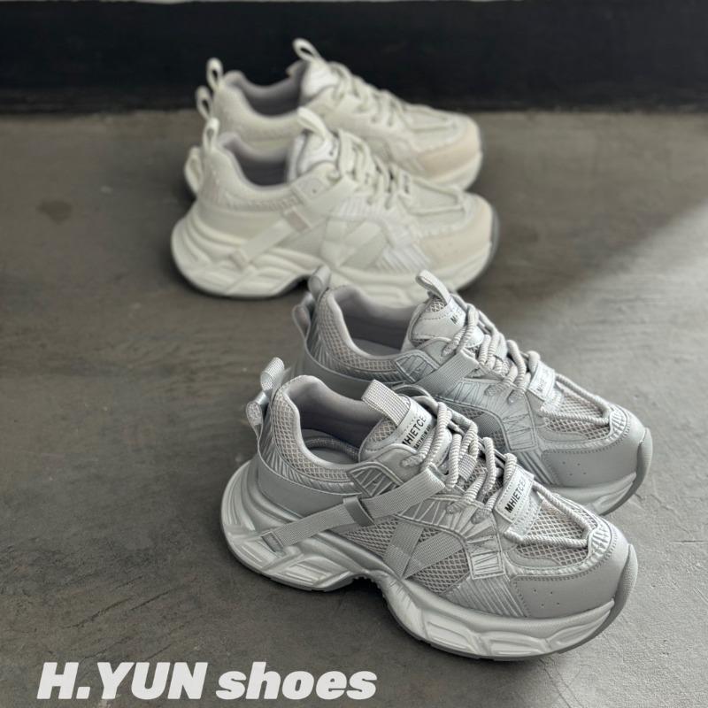 Leather Dad Shoes Women's Spring New Mesh Breathable and Versatile Comfortable Thick-soled Ultra-light-soled Sports and Leisure Shoes