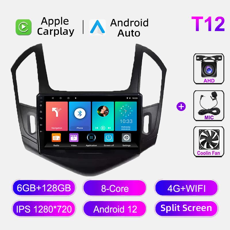 Carplay Android Auto Car Radio For Chevrolet Cruze 2012-2015 Multimedia Video Player GPS Navigation BT 2 Din Stereo Head Unit