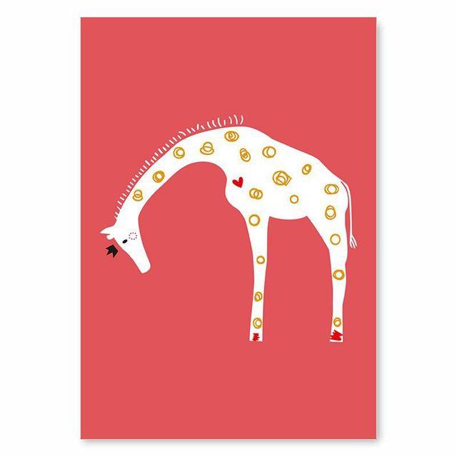 Nordic Style Animal Giraffe Lion Koala Decorative Canvas Painting Children's Room Living Room Fresco Wall Pictures Animal Print