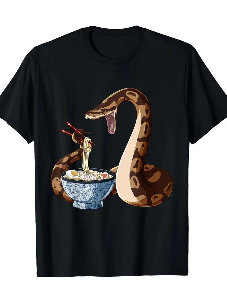 Funny Japanese Kawaii Ramen Snake Ball Python T-Shirt220g Unisex T-Shirt XXL