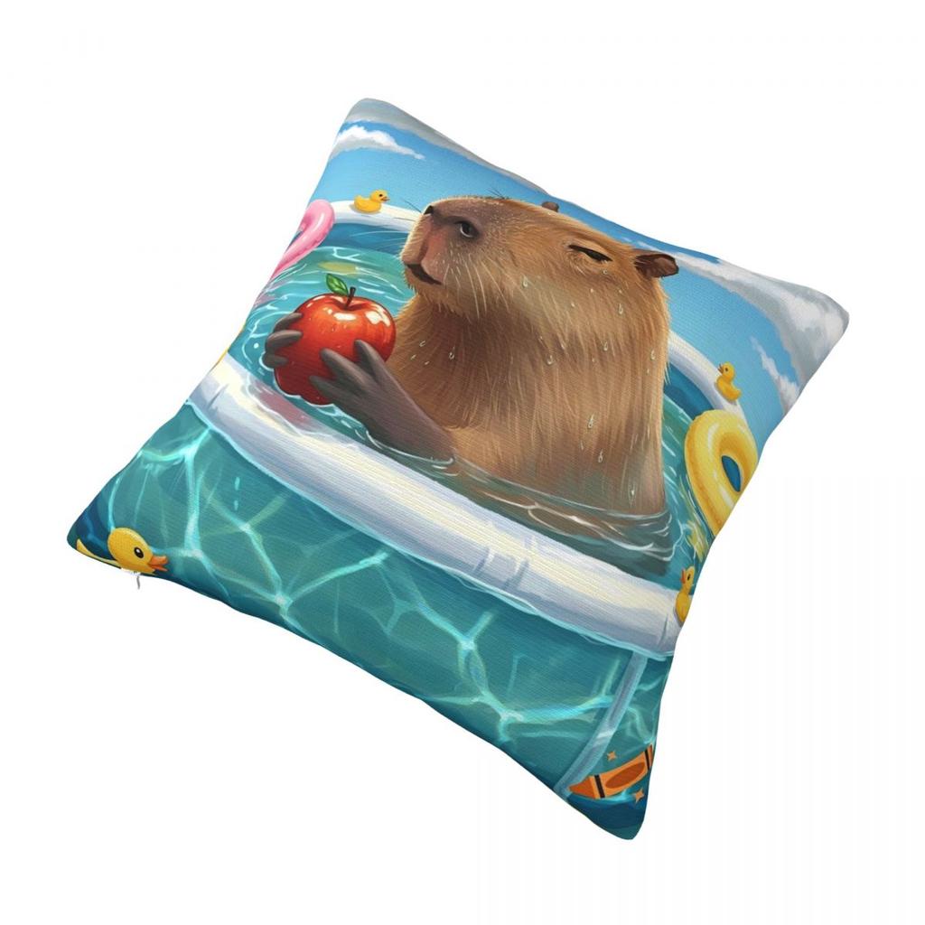 Cute Capybara Pillow Cover Kawaii Pillow Case For Office Car Home Decorative Cushion Cover Polyester Printed Pillowcases Gift
