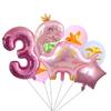 1set Pink Crown Dinosaur Foil Balloons 32 Inch Number Helium Balloon Baby Girl Children‘s Birthday Party Decorations Kids