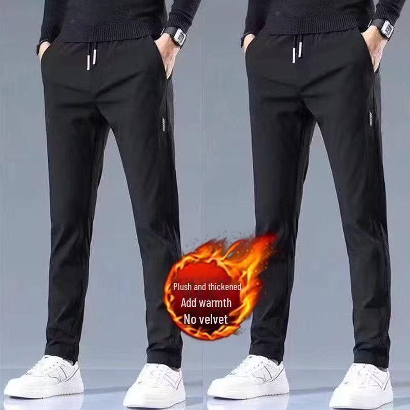 Men's Plus-Size Velvet & Thick Sweatpants - Autumn/Winter Casual Large-Size Trousers
