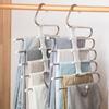 Stainless Steel Folding Clothes Rack Multifunction Telescopic Pants Hanger Space Saving Multi-Layer Pants Rack for Home Storage