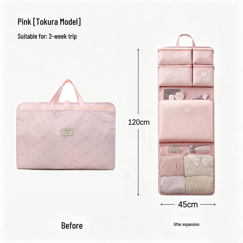 Compact 7-in-1 Hanging Travel Organizer: Large Capacity for Underwear and Clothes
