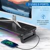 Schreibtisch-PC-Monitorständer Halterung Computerbildschirm Erhöhung Halter USB-HUB Mit RGB-Atmosphärenlampe Maus Tastatur Aufbewahrungs Organizer