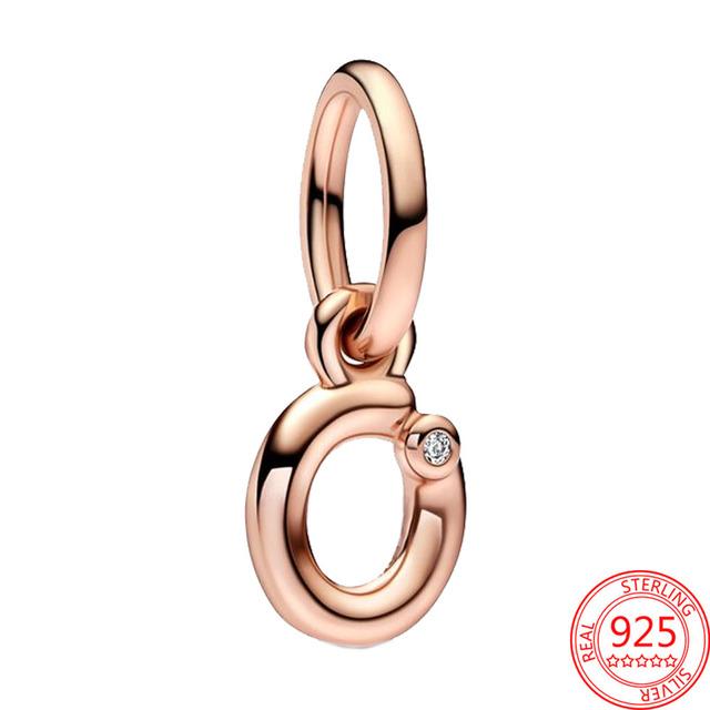 Argint Sterling S925 Charm Pandantiv Alfabet Script Litere A-Z Potrivit Brățară Originală Colier DIY Bijuterii