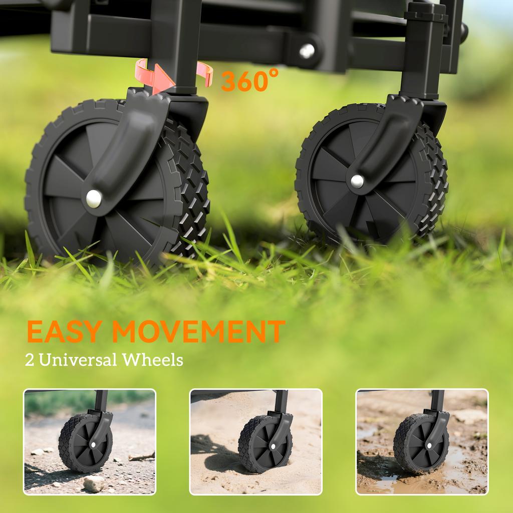 41L Festival Trolley On Wheels, Compact Garden Folding Trolley Cart