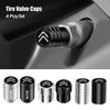 Aluminum Alloy Car Tire Valve Stem Caps Wheel Valve Accessories For C5X e-C4 X e-C3 C4 C3 C5 Berlingo C-Elysee C-Crosser
