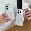 Cute Cartoon Sanrio Cinnamoroll Bling Glitter Stars Phone Case For iPhone 17 16 15 14 13 Pro Max Transparent Soft TPU Cover