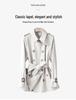 Jia Ze Hua 2025 Autumn British Style Women's Khaki Trench Coat - Classic Hepburn Jacket