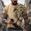 High Quailty Big Size Animal Lion Men T-shirt 3D Print Polyester Breathable Lightweight Summer Essential Shirt Accept Custom