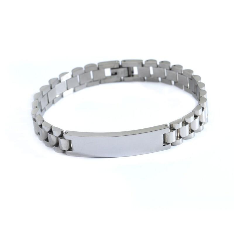 Stainless Steel U-Shaped Bracelet Men Women Titanium Geometric Design Electroplated Finish Adjustable Width 10mm Steel
