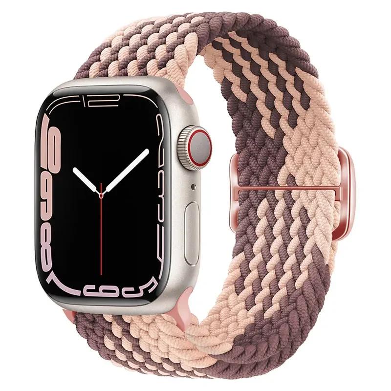 Nylon Strap for Apple Watch Ultra 2 Band 49mm 40mm 44mm 41mm 38 45mm Elastic Braided Loop Bracelet IWatch Series 9 8 7 6 SE 5 4
