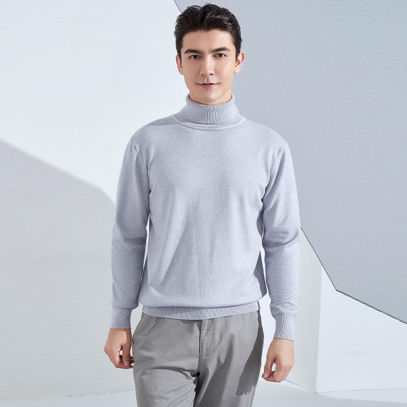 Men's High Lapel Loose Thickened Knit Sweater Casual Short Section Hedging Long-sleeved Bottoming Sweater Outer Sweater