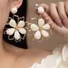 Seaside Vacation Wind Sunflower Stud Earrings Female Niche Design Exaggerated Earrings Beautiful Travel Photo Giant Piece Earrings