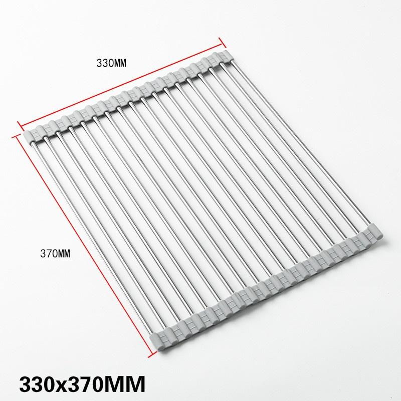 Multipurpose Foldable Kitchen Sink Rack Mat Stainless Steel Fruit Vegetable Dish Drain Rack