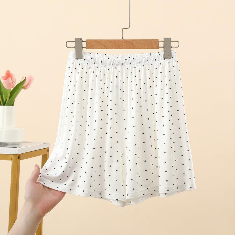 

Modal Polka Dot Shorts Summer women s Loose sleepwear short pants Plus size wide leg shorts comfort nigtwear L белый