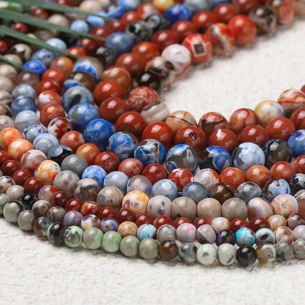 6/8/10mm Natural Stone Semi-finished Beaded