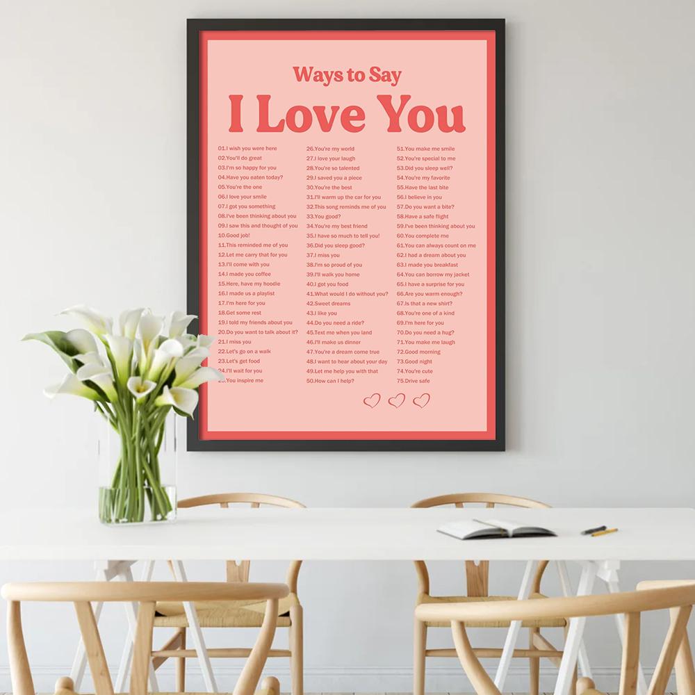 Ways To Say I Love You Canvas Painting Lyrics Poster Nordic Wall Art Retro Music Quotes Picture Print for Living Room Home Decor