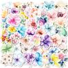 50 Watercolor Style Flowers Mixed and Match Graffiti Stickers Flowers Fresh DIY Trolley Suitcase Skateboard Stickers