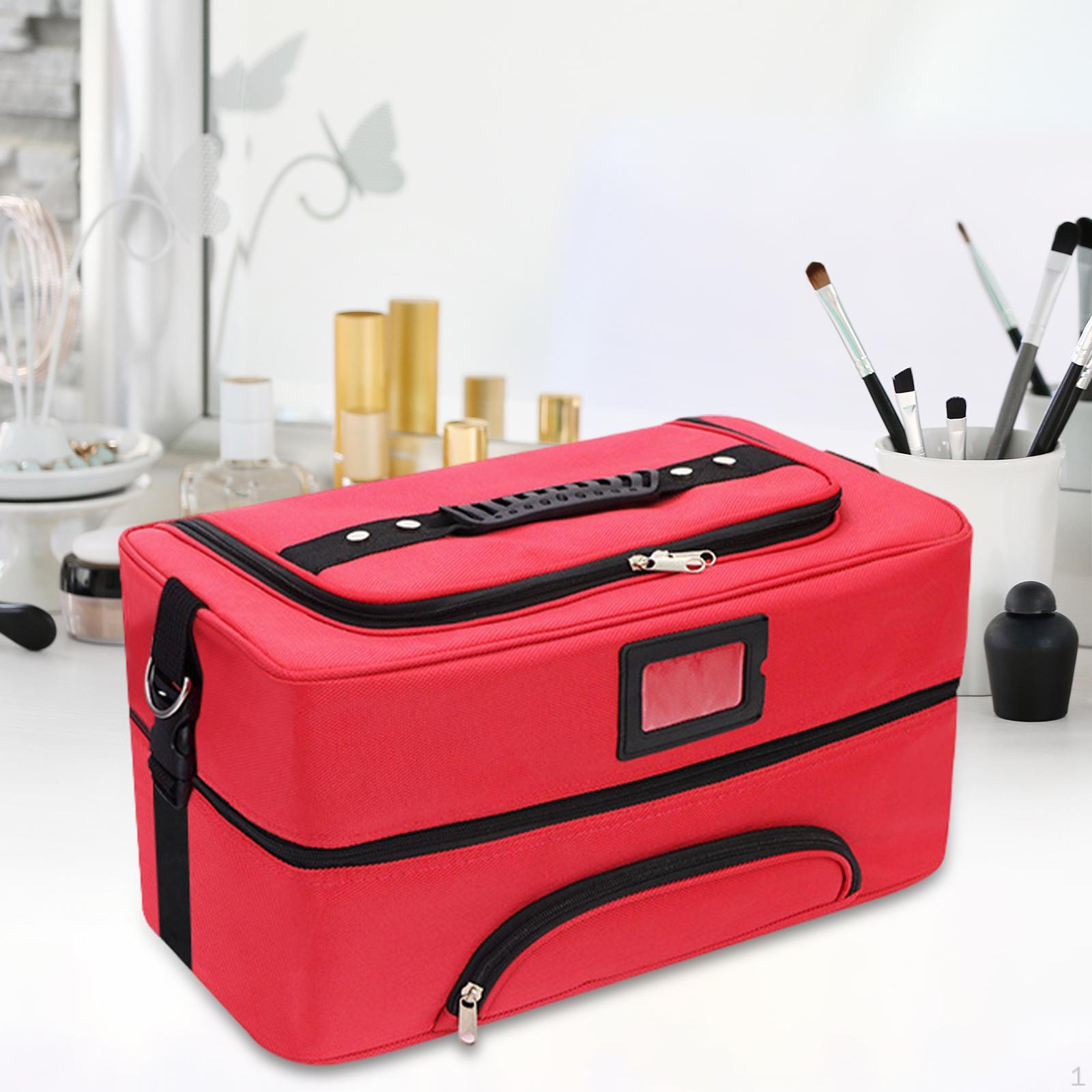 

Косметичка-органайзер для косметики, водонепроницаемая, с разделителем, профессиональная, косметичка, лак для ногтей розовый