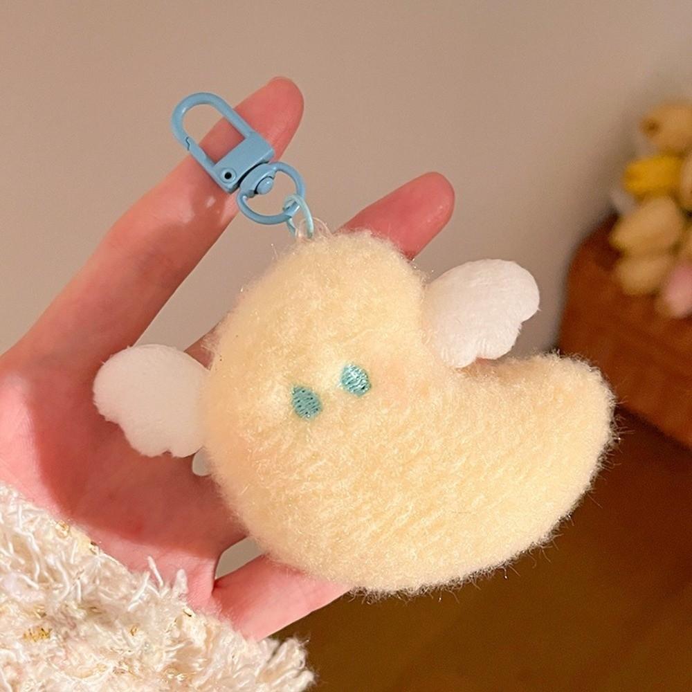 Cartoon Plush Star Pendant Good Luck Star Moon Keychain Key Ring Bag Hanging Charms Girls