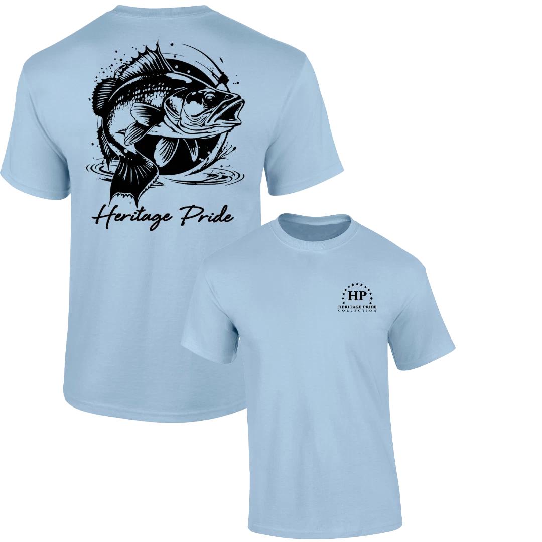 

Heritage Pride Mens Splashing Bass Fish Short Sleeve T-Shirt L