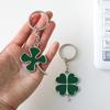 Four-leaf clover lucky keyring keychain key holder