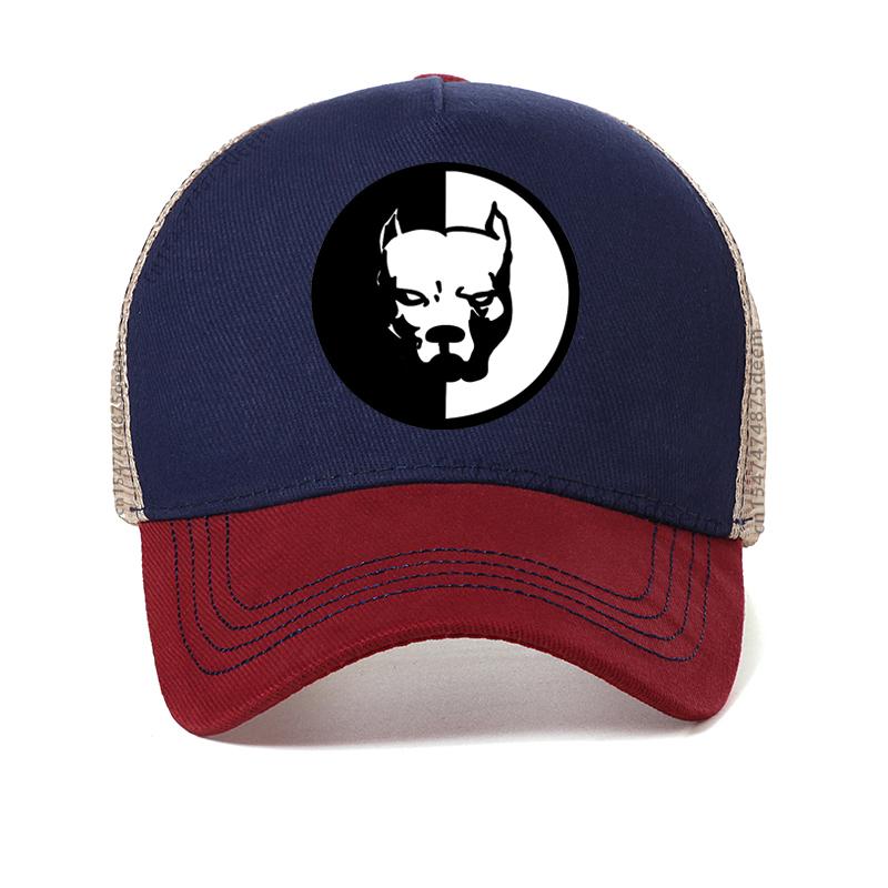 Neue Mode Männer Frauen Pitbull Hund Baseballkappe Cartoon Hip Hop Baumwolle Mesh Trucker Caps Bone Papa Hut Verstellbare Snapback-Hüte