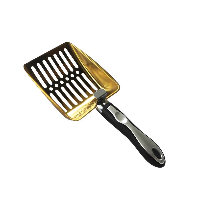 Large Stainless Steel Fine-Hole Cat Litter Scoop & Reptile Poop Shovel