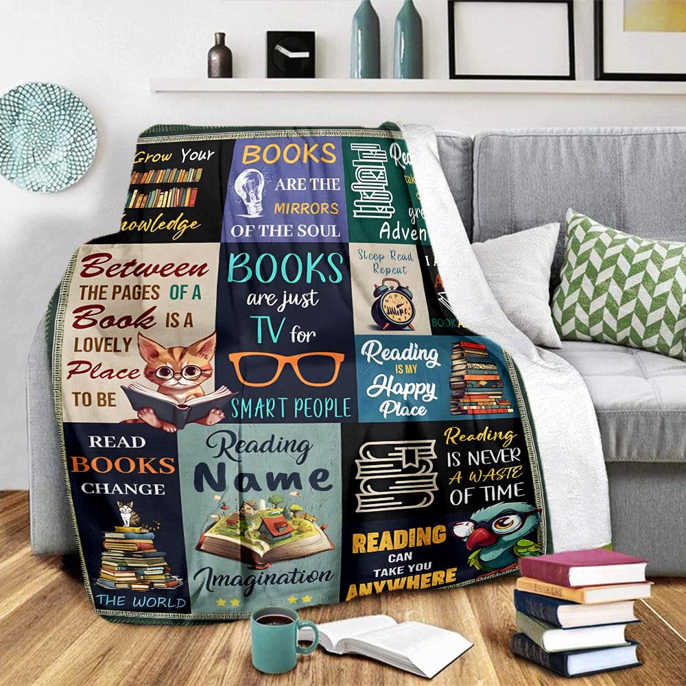 Reading Is Never A Waste Of Time Home Customize Your Name Blankets Suitable For Picnics Sofas Offices Bedrooms Living Rooms And As A Gift For Friends