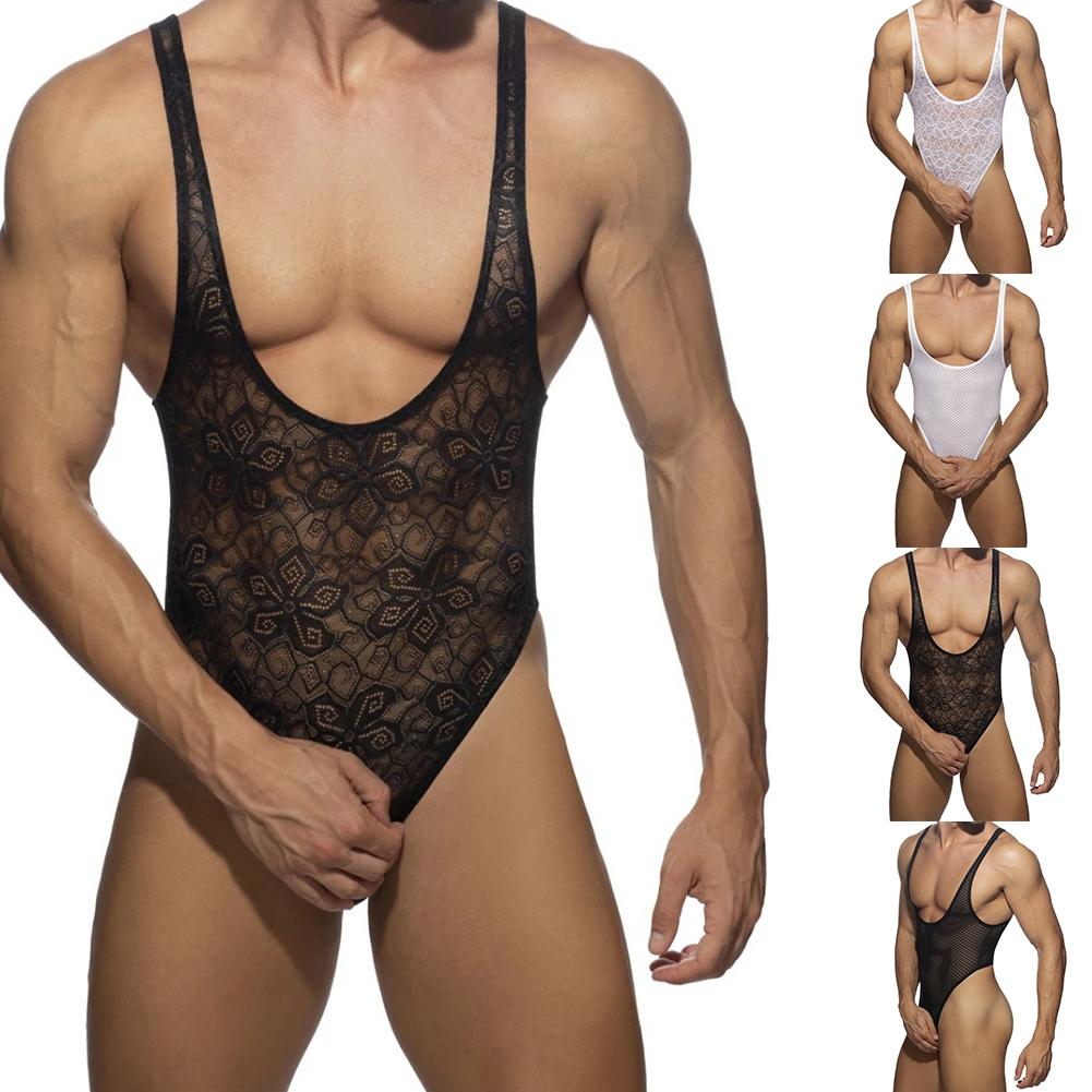 Bodysuit Sissy Lingerie Men Breathable Crossdress Jumpsuit