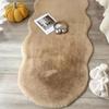 Soft White Faux Rabbit Fur Area Mat, Cozy & Comfortable for Bedroom, Office, or Living Room Decor, Cozy Home Decor | Modern Mat Design